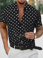 Men's Shirt Button Down Shirt Casual Shirt Summer Shirt Beach Shirt Black White Red White Green Short Sleeve Polka Dot Lapel Pri