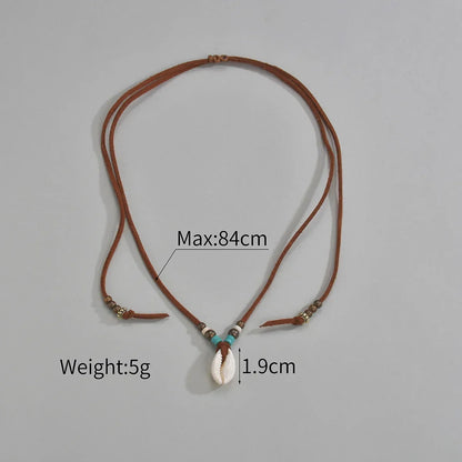 Simulation Shell Pendant Clavicle Necklaces For Women Waterproof Brown Rope Chain Short Collar Minimalist Female Party Jewelry