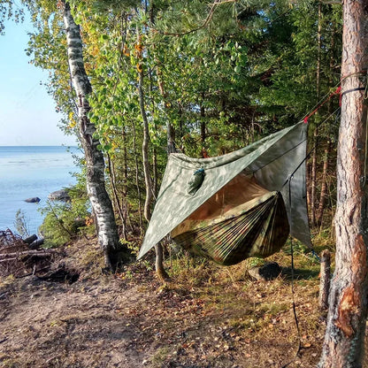 Anti Outdoor Camping Hammock with Mosquito Net and Rain Tent Equipment