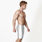 AMORESY Men's Sexy Smooth Shiny Medium Waist Sportswear Elastic Tights Silk Pants Running Sports Breathable Fitness Beach Shorts