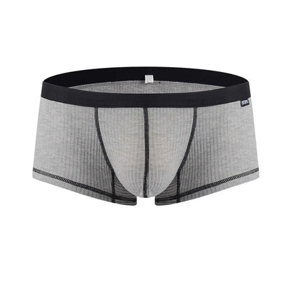 Men's Underwear Personalized Design Low Waist Boxers Pack Breathable Single Layer U Convex Pouch Boxershorts Men