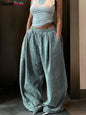 High Waist Corduroy Wide Leg Pants Women