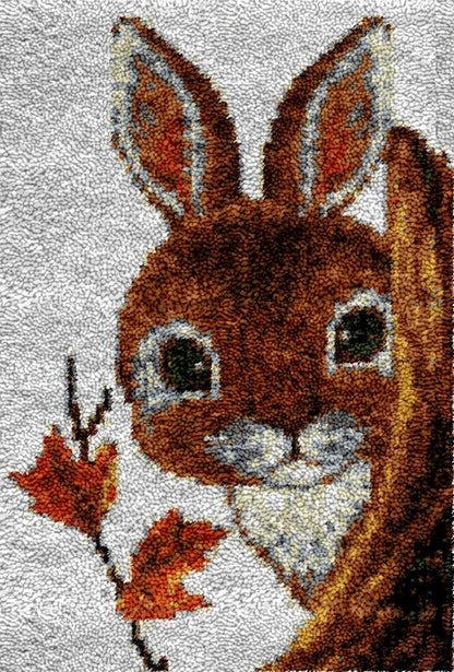 Latch Hook Rug Kit Crochet Carpet DIY Rug Crochet Yarn Kits Fashion Cartoon Pattern Gift Carpet Making Kit for Festival Carpet