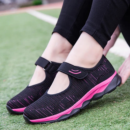 Summer Fashion Women Flat Platform Shoes Woman Breathable Mesh Casual