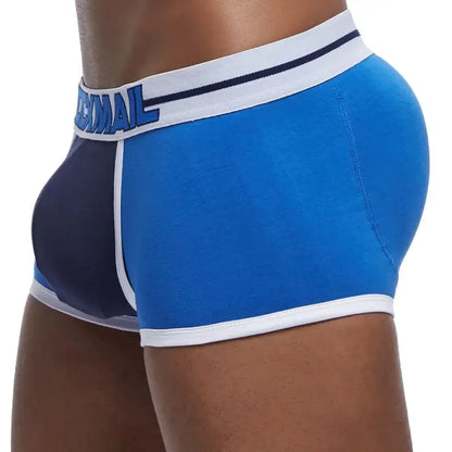 Men Trunks Built-in Fake Butt Hip Lifter Enhancer Shorts Boxer Briefs Padded Underwear Shapewear Underpants Cotton Breathable