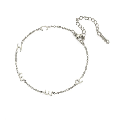 Lemegeton Customized Initial Bracelet with Symbol A-Z Letters Bracelets Stainless Steel Jewelry for Mom Mama Personalized Gifts
