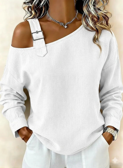 Fashion New Women's Top T Shirt Spring Autumn Elegant Casual White