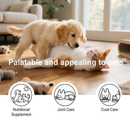 Pet Collagen Drops 60ml Skin and Coat Supplement for Dogs Cats Liquid Moisturizing Daily Nutrition Supplement Dog Supplies