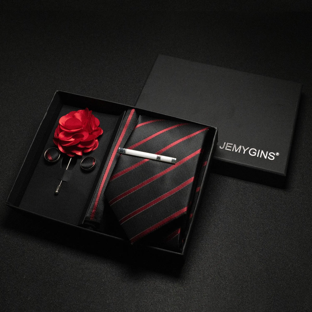 Wine red Men Tie Paisley Silk Tie Pocket Square Cufflink Luxury Gift Box Set Wedding Gravat Accessories Neck Tie For Men