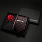 Wine red Men Tie Paisley Silk Tie Pocket Square Cufflink Luxury Gift Box Set Wedding Gravat Accessories Neck Tie For Men
