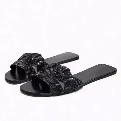 Designer Chic Flat Sandals - Animal Print & Comfort | Femstylo