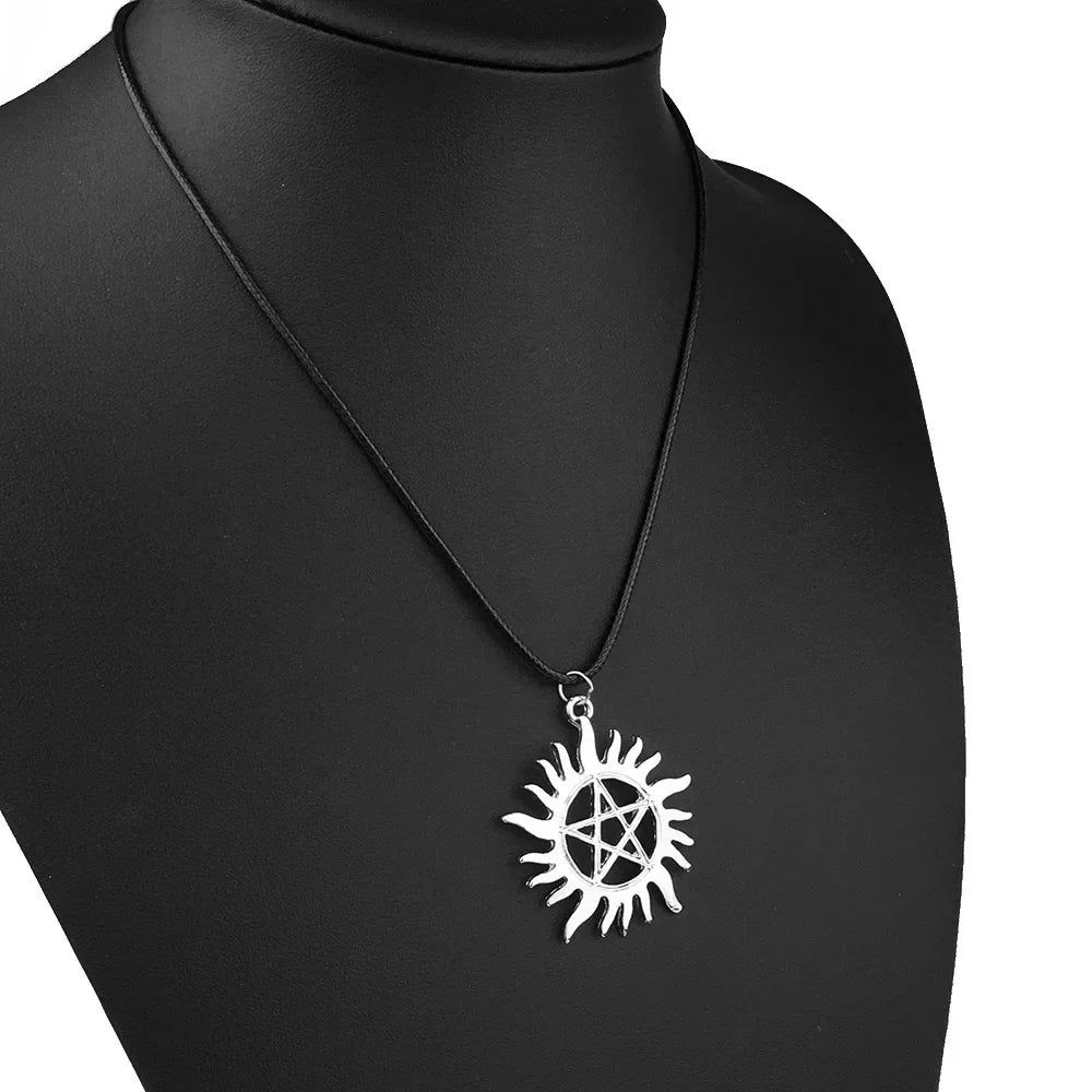 Supernatural Pentagram Star Pendant Necklace for Women Men Black Fashion Choker Wicca Witchcraft Vintage Goth Gothic Jewelry