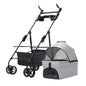 3 in 1 Dog Strollers 4 Wheels Folding Pet Stroller with Detachable Carrier  Breathable Visible Mesh Travel Carriers