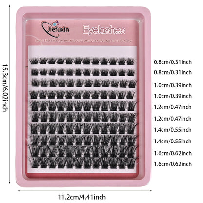 120pcs Lash Clusters Wispy Individual Eyelashes 8-16mm D Curl Fluffy Cluster Lashes Natural Look Eyelash Extensions