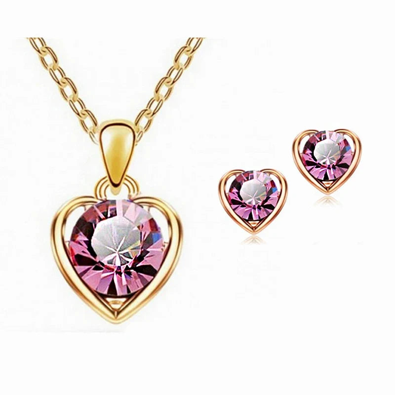 Fashion Silver Color Necklace Earrings Cubic Zirconia Jewelry Sets Elegant Crystal Zircon Jewelry Women Wedding Jewelry Set
