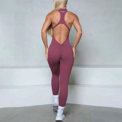 Women’s Sleeveless Zipper Jumpsuit Gym Wear