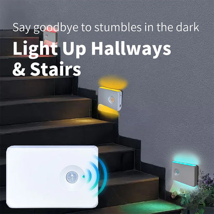 Motion Sensor Night Light Approved Magnetic Wall Lamp Rechargeable RGB Color Lights for Kitchen Bathroom Hallway Stairs