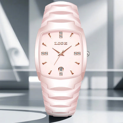 Women's Tonneau Crystal Marker Bracelet Watch