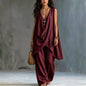 Summer Linen Cotton Sleeveless Stand Collar Set Women Casual Loose Fit