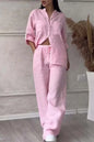 Autumn Cotton and Linen Pant Sets Women Fashion Long Sleeve Shirts