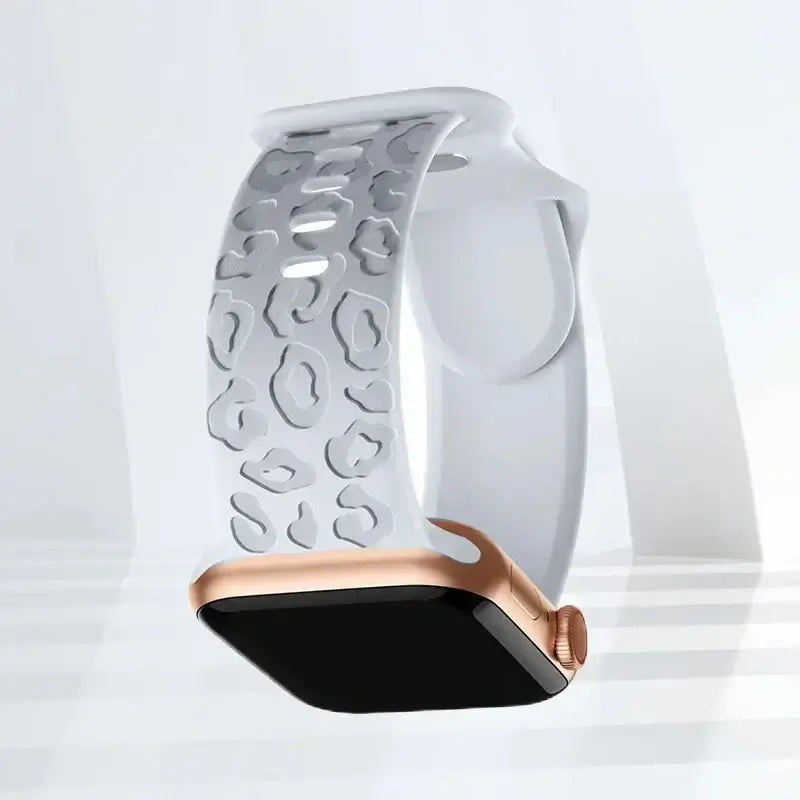 Apple Watch Engraved Silicone Band, Ornamental or Leopard