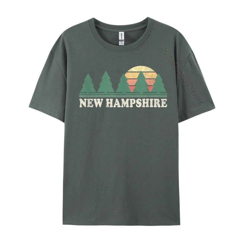 New Hampshire NH Vintage Retro 70s Cosie Men's Fashionable Custom Tees O Neck Pure Cotton Top T-Shirts Casual T-Shirts
