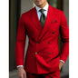 man 2 piece outfit set Pointed collar high-quality slim jackets men's suit with peak lapel for wedding Summer beach