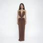 Sexy Women's Backless Dress Halter Sleeveless Waist Hollow Out Solid Female Dresses 2026 Summer Vacation Beach Fashion Lady Robe
