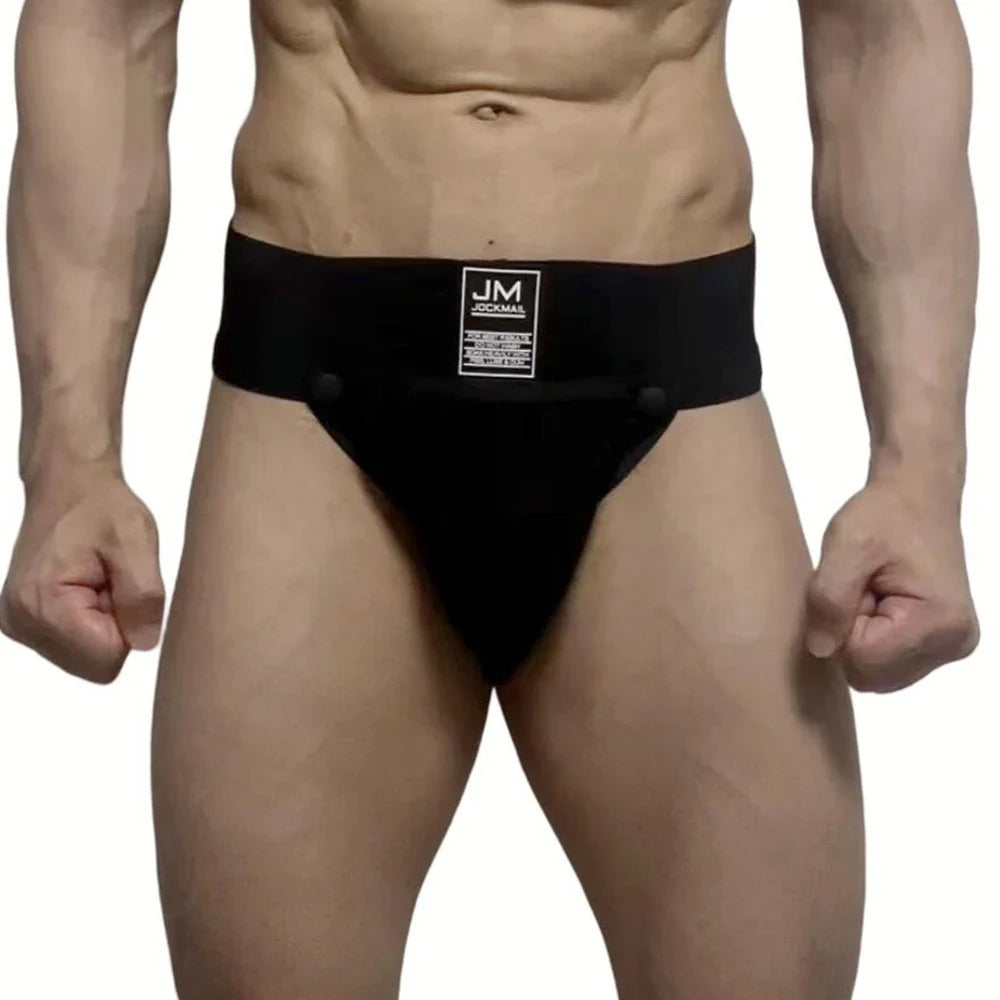 Athletic Supporters Work Out  Men's Underwear Sexy Jockstrap with Woollen Removable Codpiece Big Bulge Pouch Panties Underpants