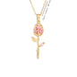 Elegant Pink Crystal Butterfly Necklace for Women High-End Zircon Flower Pendant Fashionable Jewelry Gift