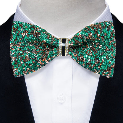 Sparkle Rhinestone Bow Ties for Men Pre-Tied Diamond Sequin Bowtie with Adjustable Length Wedding Party