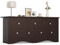 5 Dresser for Bedroom,TV Stand for Living Room, Black| 52" Wood Dresser, Chest of Drawers, for TV up to 65 inch,15.7Dx52Wx23.2H