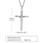 Stainless Steel Cross Necklace Catholicism Jesus Pendant Gold Color Collar Church Prayer Faith Jewelry for Men Women Gift