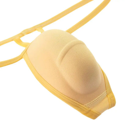 Men’s Padded Thong Briefs – Sponge Cup Support Underwear with T-Back