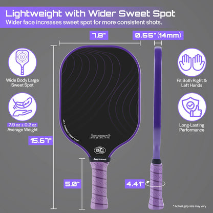 Joysent Pickleball Paddle USAPA T300 Carbon Fiber Pickleball Racket PP Honeycomb 14mm Pickle Ball Paddle For Beginner Men Women