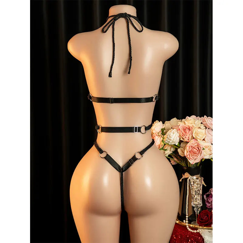Sexy Big Loophole Open Bra BodySuits Erotic Crotchless Lingerie Women Fishnet Hollow Exposed Breast Adult Plus Size Underwear