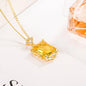 925 Sterling Silver Necklace Rectangular Zircon Pendant Necklace Women Fashion Simple Birthday Party Wedding Jewelry Gift