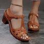 Plus Size 43 Sandals for Women Summer Fashion and Lightweight Peep Toe Hihg Heels Woman Ankle Strap Casual Gladiator Sandals