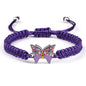 Handmade Braided String Bracelet For Women Blue Butterfly Pendant Adjustable Charm Bracelets&Bangles Fashion Girl Jewelry Gifts