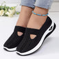 Womens Modern Casual Slip On Sneakers Breathable Knit Upper Lightweight PVC Sole Comfortable Cushioning Shock Absorption Insoles