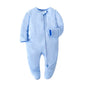 Unisex Newborn Baby Footed Pajamas Long Sleeve Zipper Romper Cotton Jumpsuit Solid White 0-12 Months Fashion Baby Clothes