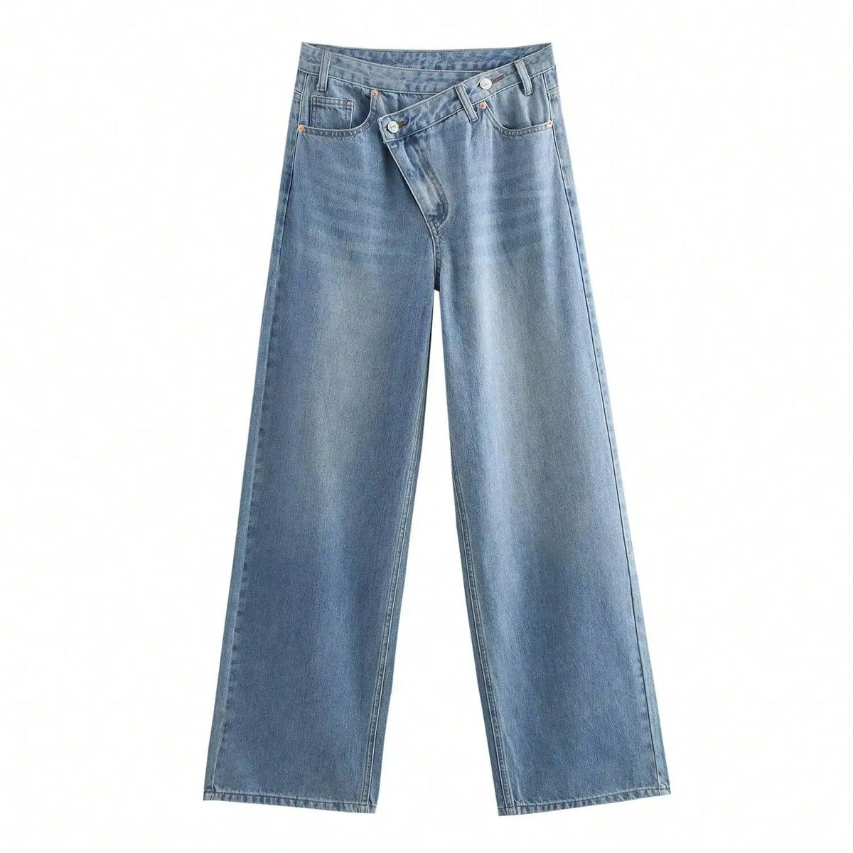 HH 2025 Summer Women's Fashionable Straight Jeans High Waist Vintage Zipper Women's Casual Jeans Commuting Streetwear Y2K