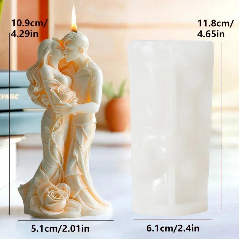 3D Wedding Girl Aromatherapy Candle Silicone Mold DIY Girl Candle Mould Gypsum Clay Epoxy UV Resin Mold Molds Home Decor