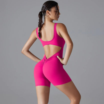 VibeFlex Women's Scrunch Jumpsuit - Yoga & Gym Ready