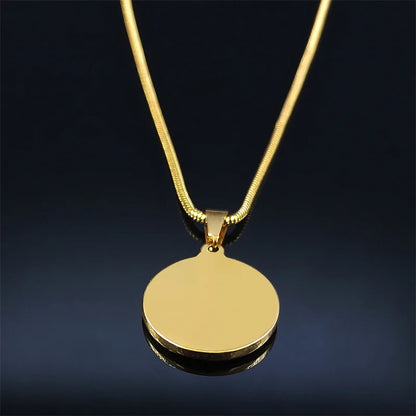 SAINT MICHAEL PROTECT US Archangel Stainless Steel Necklaces Chain Men/Women Gold Color Choker Necklace Jewelry Joyas NHH32