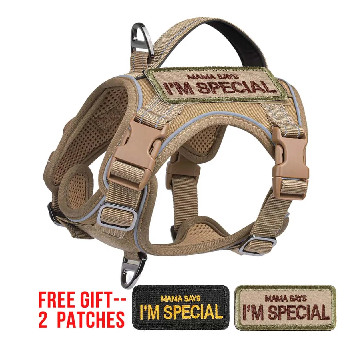 Tactical Dog Harness for Small Dogs - Military Service Dog Vest with Vertical Handle and Reflective Vest for Outdoor Training