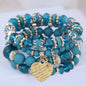 DIEZI Ethnic Bohemian Multicolor Crystal Beads Strand Bracelets Women Men Heart Tree Of Life Charm Bracelet Pulseira Feminina