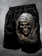 Men's Skull Long Swim Trunks Surf Trunks Shorts Fashion Street Trend Casual Daily Vacation with Elastic Waist Designer Clothing