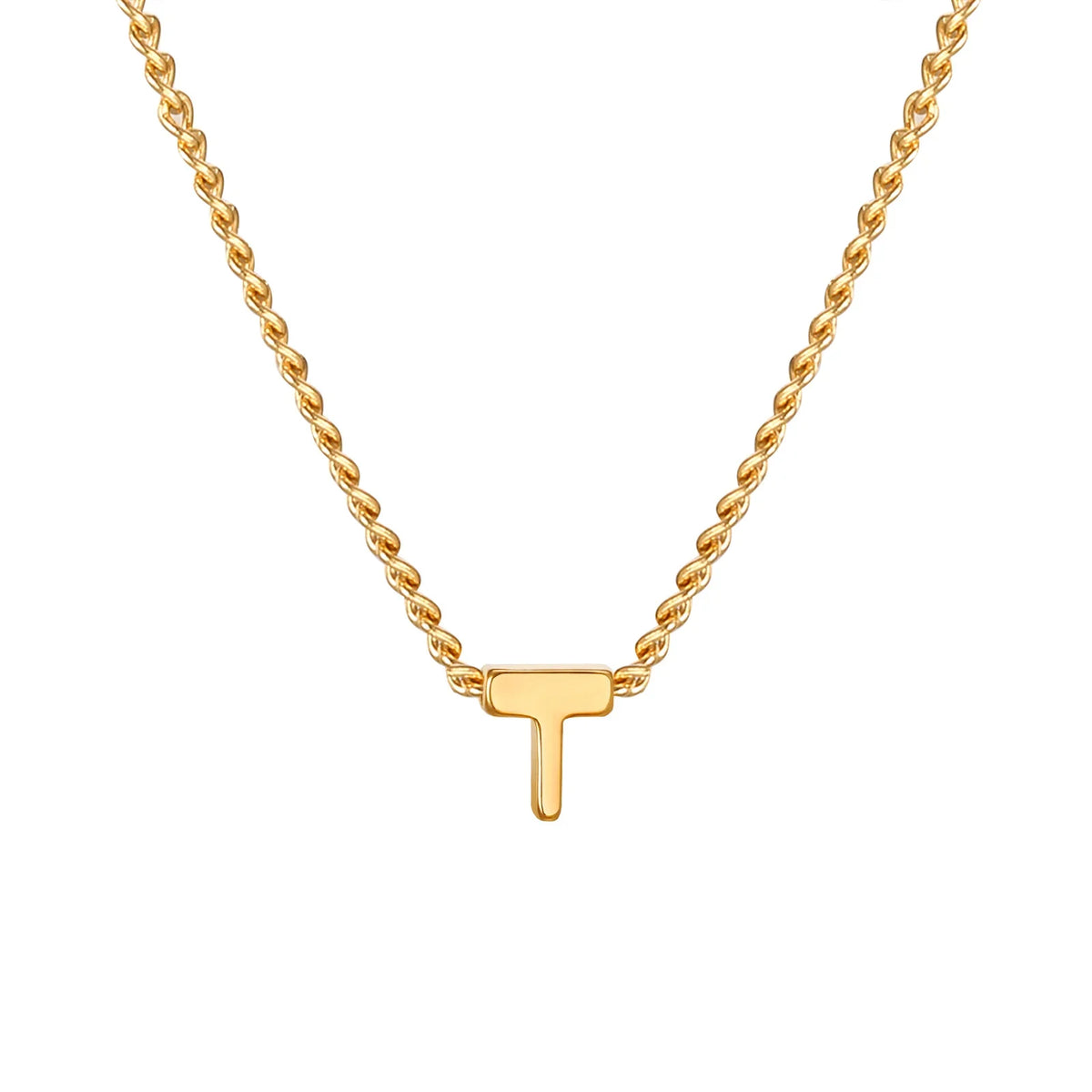 Vnox Chic Tiny A-Z Letters Necklaces for Women Girls, Gold Color Stainless Steel Initial Chokers,Small Pendent Necklaces Jewelry