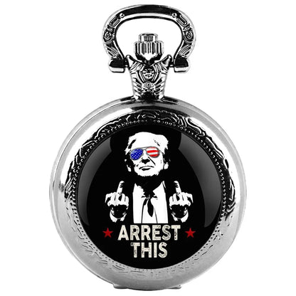 Trump Victory Pendant Quartz Pocket Watch – Collectible Souvenir Timepiece